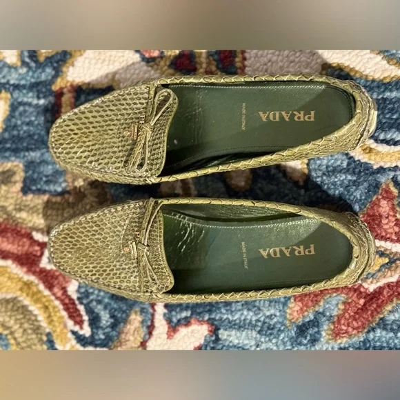 Prada Loafers - Green Snakeskin - Picture 7 of 15